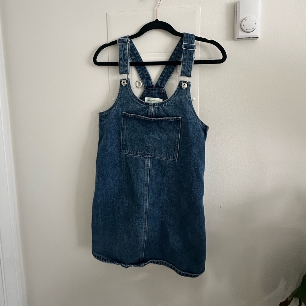 Blue denim overall dress